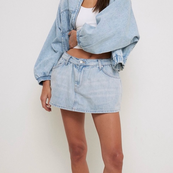 Free People Dresses & Skirts - we the free - NWT demi denim skort mini skirt shorts light wash blue